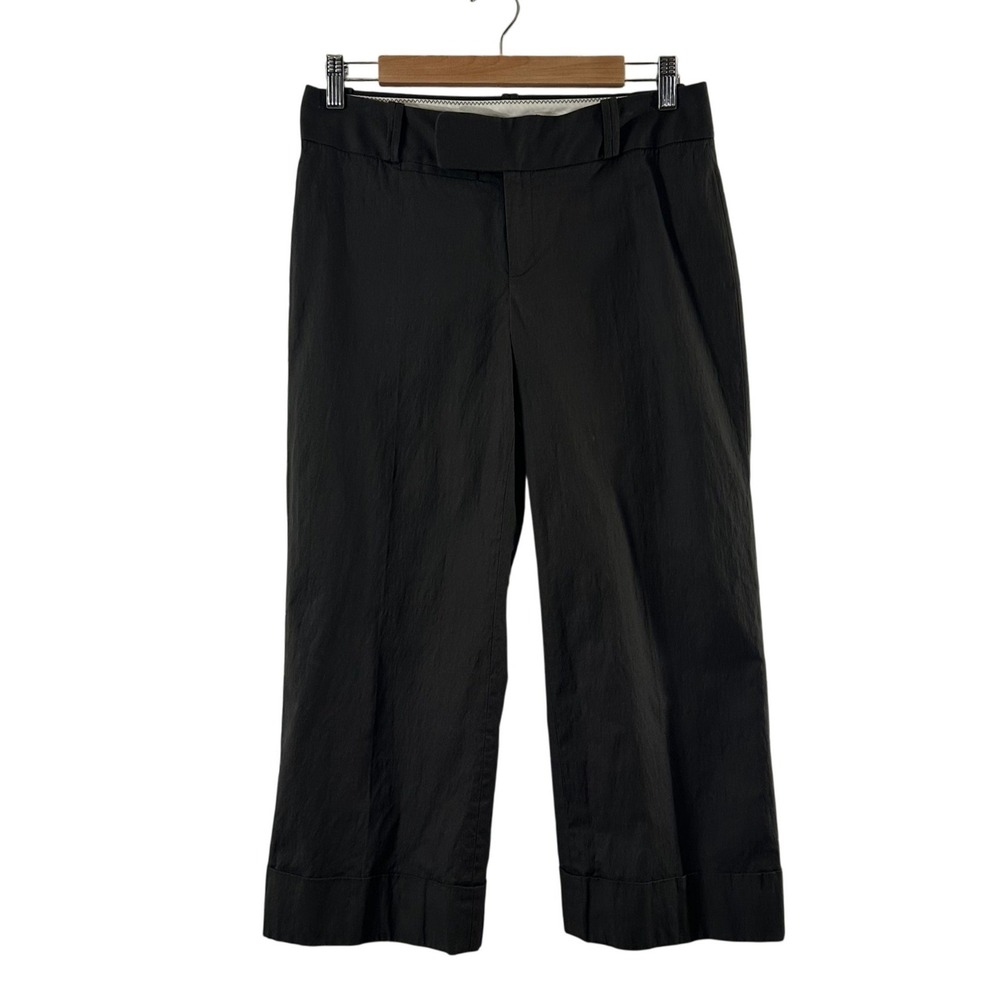 Banana Republic Jackson Fit Cropped Wide Leg Cuffed Pants Brown 90's 4 Stretch